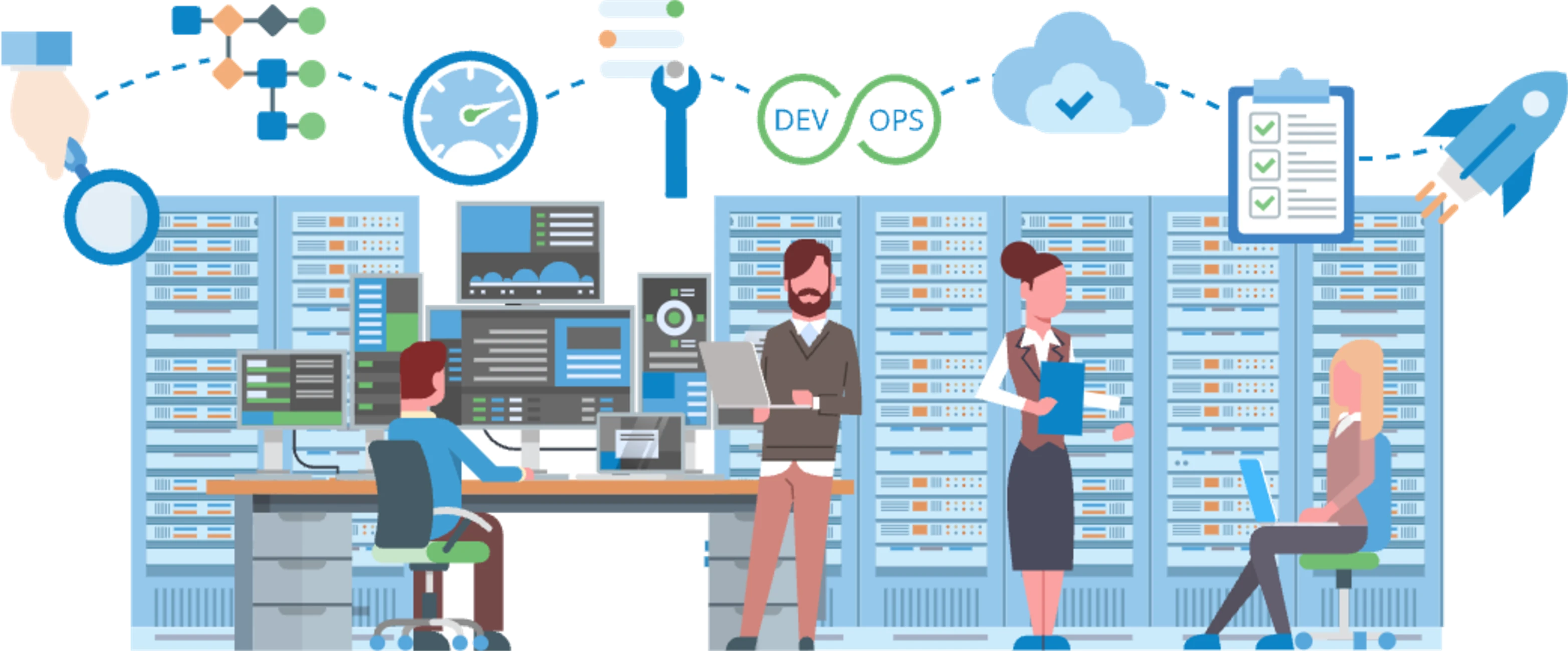 The team managing data centres and IT infrastructure